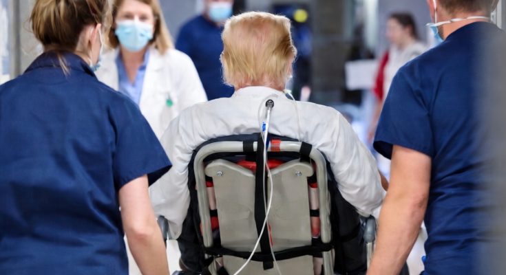 Donald Trump with medical staff during evaluation