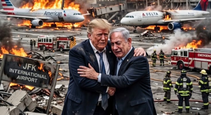 Missile strike over Tel Aviv skyline at night