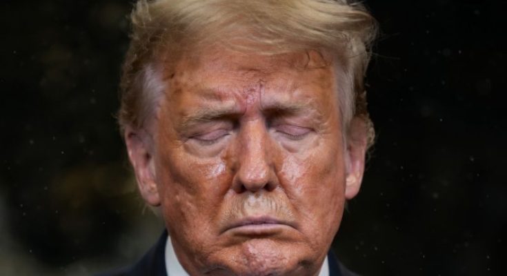 Donald Trump standing quietly in Washington DC