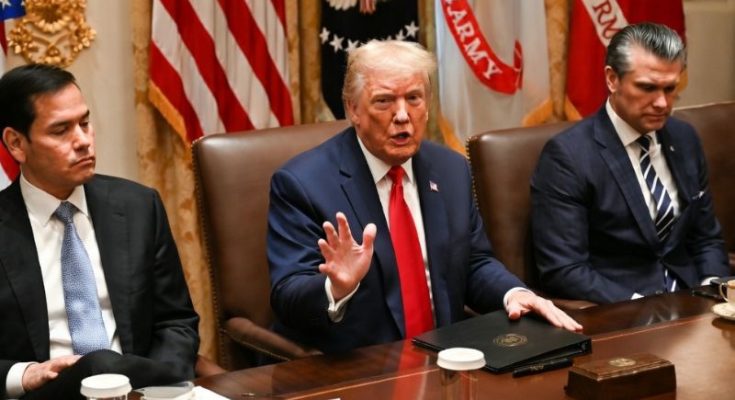 Trump speaking on Iran military campaign progress