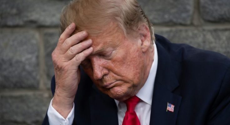 Donald Trump standing silently in Washington