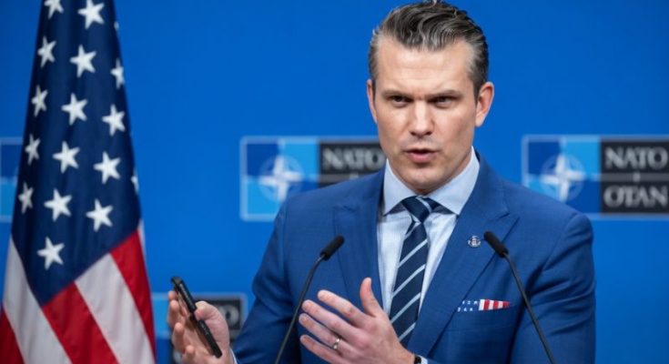 Pete Hegseth speaking at White House event