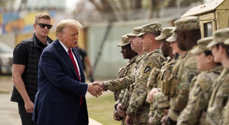 US Marines inside ICE detention facility