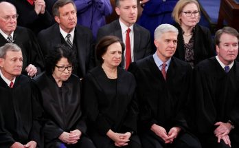 Group of Supreme Court justices seated in formal black robes
