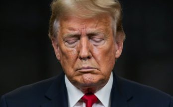 Donald Trump speaking emotionally to audience