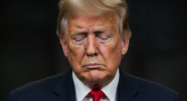 Donald Trump speaking emotionally to audience