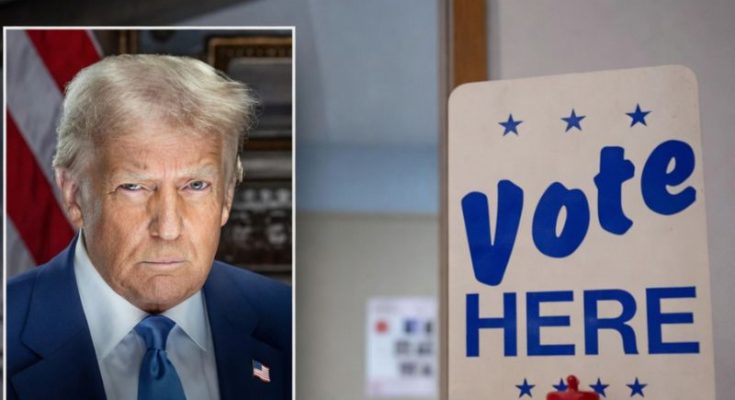 Student voter using ID at Indiana polling place