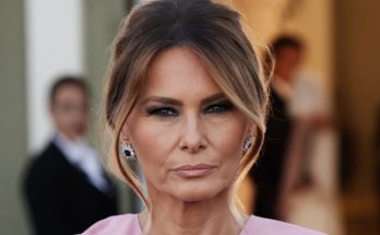 Melania Trump portrait highlighting makeup and style