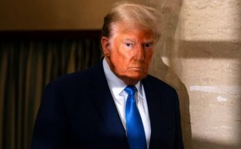 Blurry image of Trump viral sighting at night