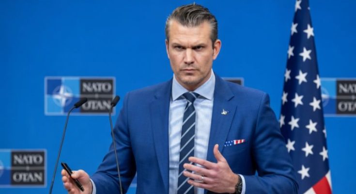 Pete Hegseth speaking at White House event