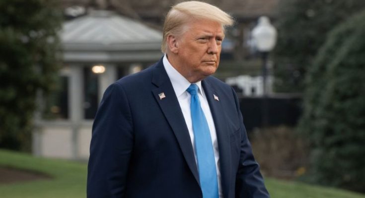 Trump walking to Marine One with hair intact