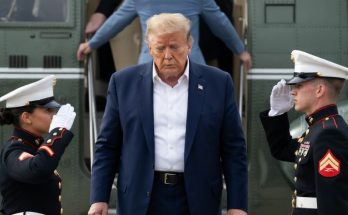 Trump holding grandchildren hands Scotland trip