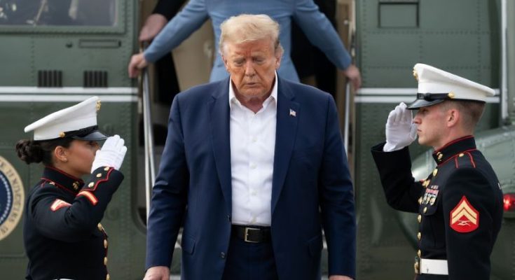 Trump holding grandchildren hands Scotland trip