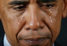 Barack Obama showing emotion in Washington DC