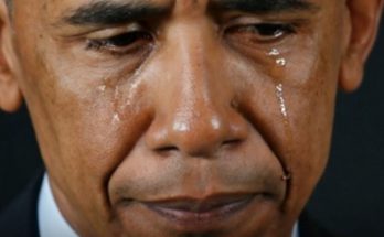 Barack Obama showing emotion in Washington DC