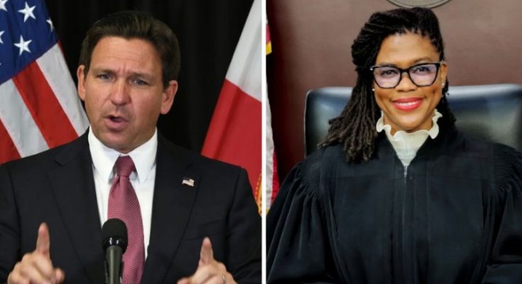 Ron DeSantis speaking on judge impeachment case