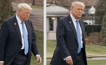 Donald Trump boarding Marine One White House lawn