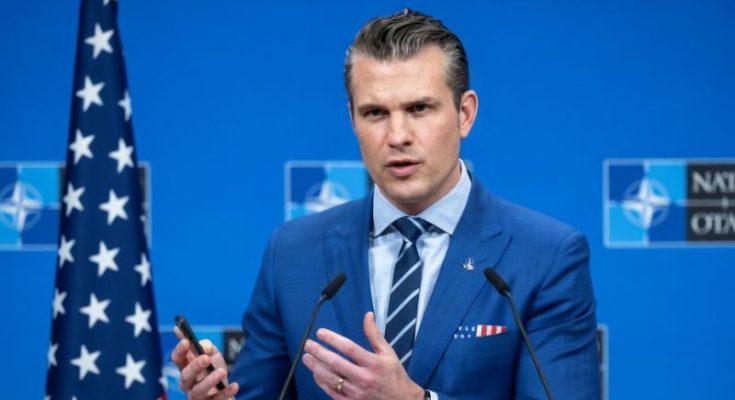 Pete Hegseth speaking at White House event