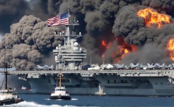 damaged military vessel after sudden attack