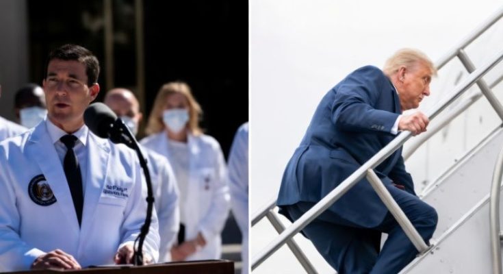 Trump boarding Air Force One amid fall reports