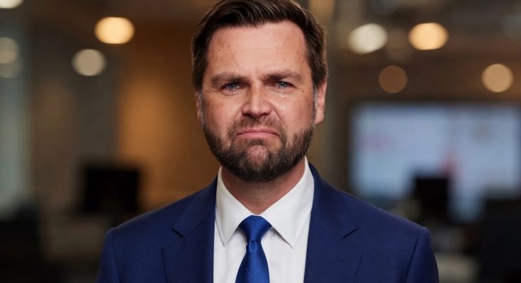 emotional businessman in blue suit with tears in office setting