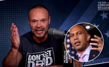 host discusses political issues on The Dan Bongino Show set