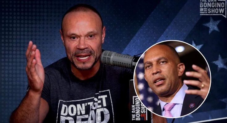 host discusses political issues on The Dan Bongino Show set