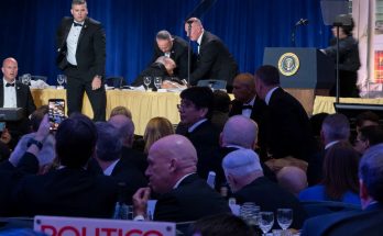 secret Service agents respond to unexpected event at formal dinner