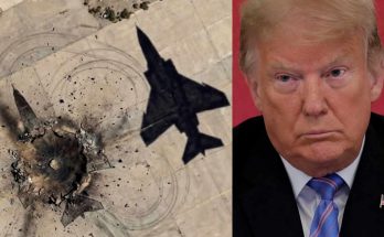 military airstrike impact with shadow of jet and serious man