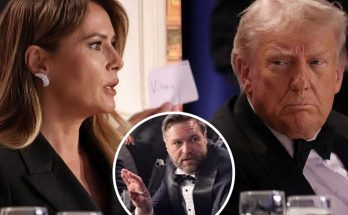 formal dinner with notable figures and intense expressions