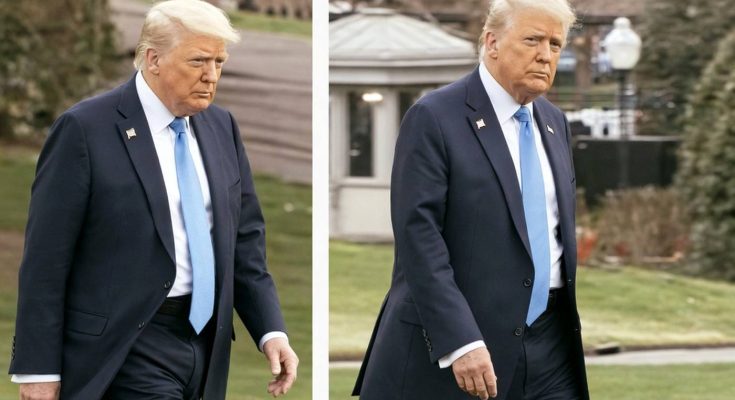 man in blue suit walking through garden, focused expression