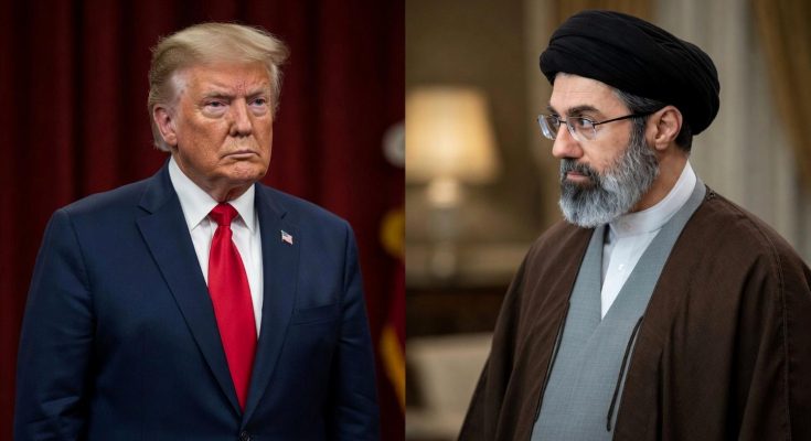 two leaders in tense diplomatic meeting setting