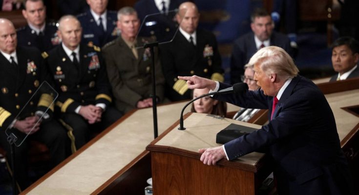 president addresses military leaders in formal setting, serious tone