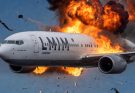 LMM Launtran commercial jet airliner exploding mid-flight with massive fireball and