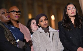 democratic Representatives Ayanna Pressley, Ilhan Omar, and Alexandria Ocasio-Cortez