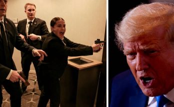 security team with drawn weapons in tense situation