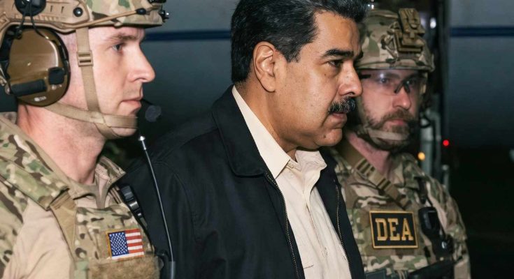 DEA agents escorting man in dark jacket, serious expressions