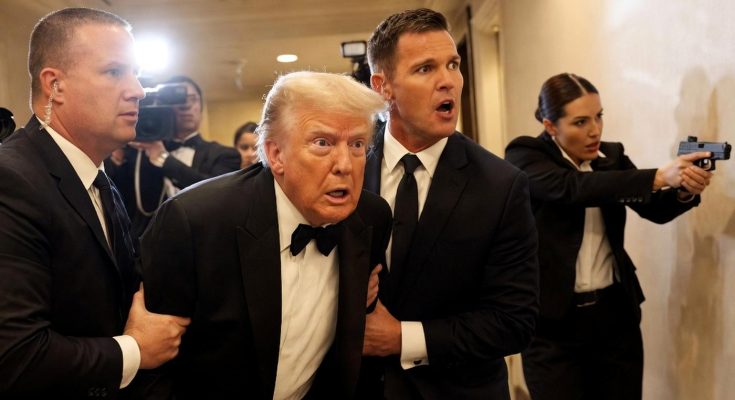 security personnel escorting a concerned man through hallway